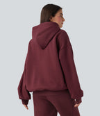 Sweat à capuche en coton molleton manches longues avec poches