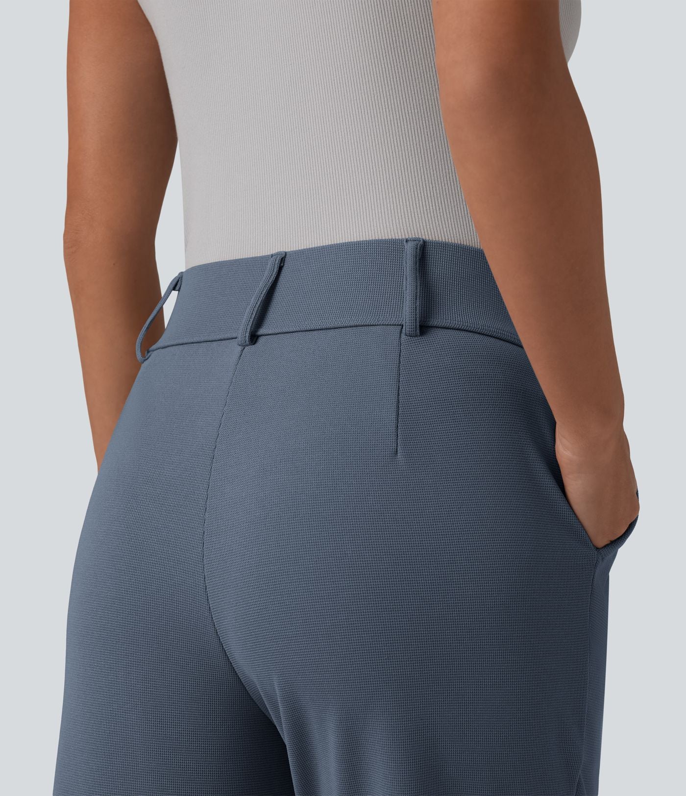 Halara Flex™ Pantalon tailleur fuselé taille haute en tissu gaufré avec poches