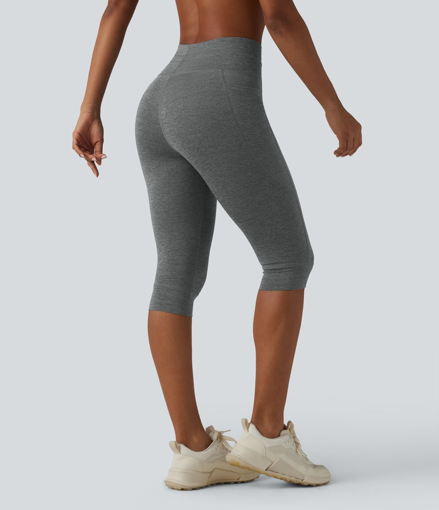 Legging de yoga Halara UltraSculpt™ chiné, taille haute, à cordon de serrage, séchage rapide, style caleçon avec poches