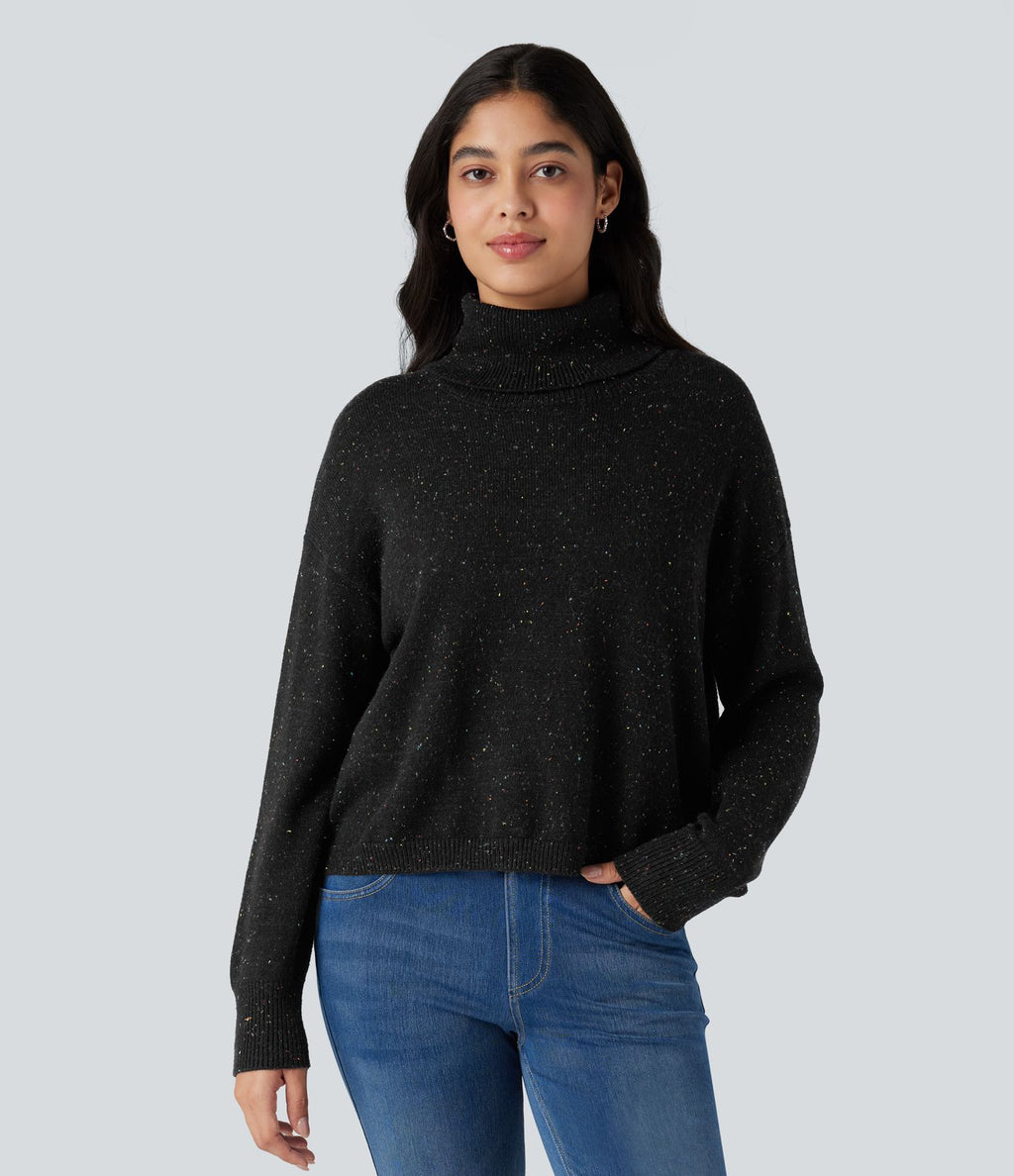 Pull col montant manches longues