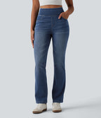 Jean Halara Flex™ Curvy taille haute bootcut délavé décontracté avec poches