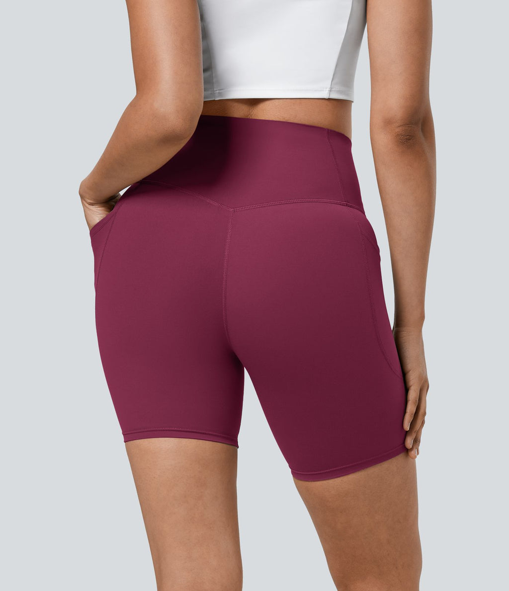 Short cycliste 17,5 cm d'entraînement gainant taille haute avec poches Halara UltraSculpt™