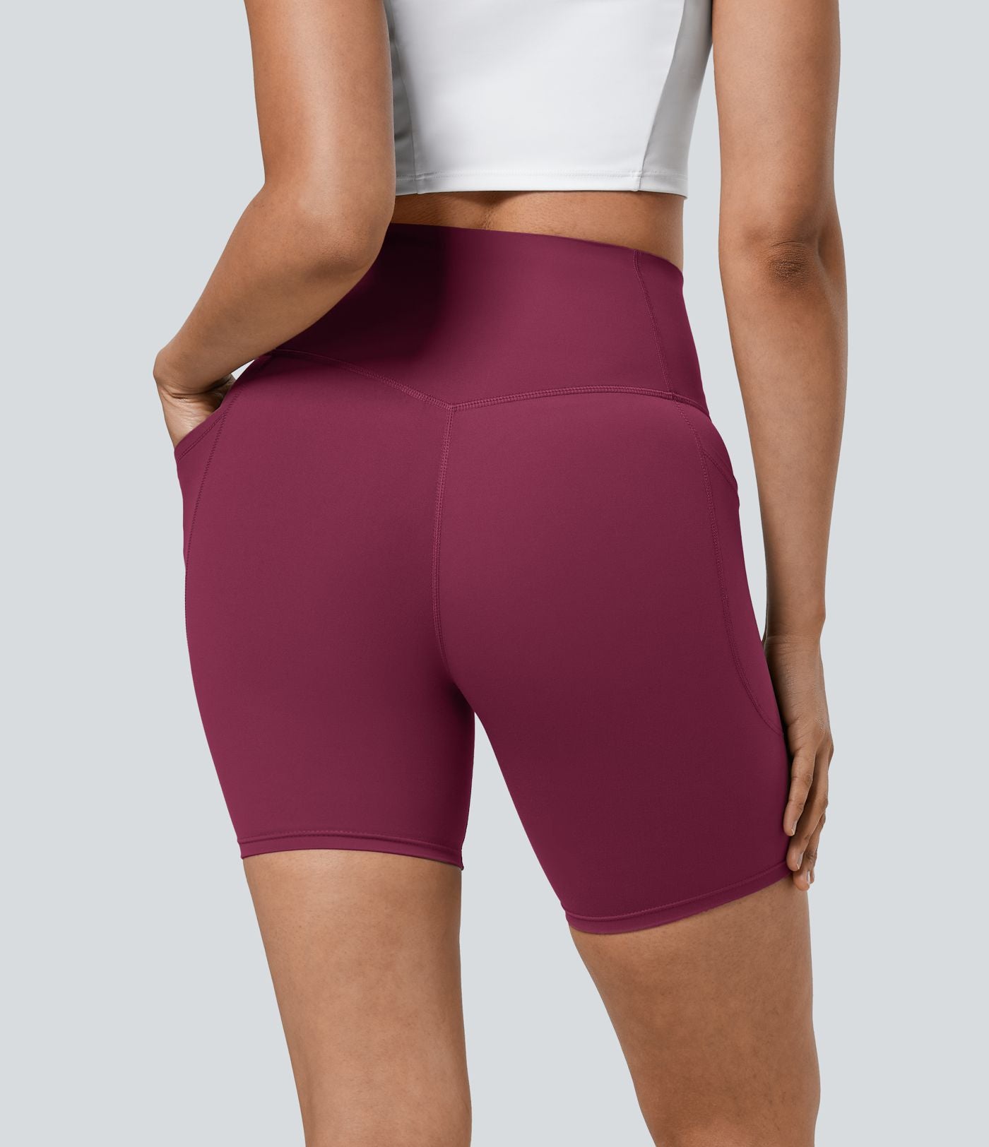 Short cycliste 17,5 cm d'entraînement gainant taille haute avec poches Halara UltraSculpt™