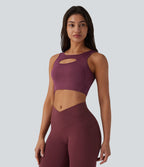 OneForm Brassière de sport de yoga sans coutures maintien léger avec découpes et soutien-gorge intégré réversible
