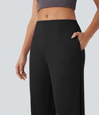 Pantalon tailleur fuselé Halara Flex™ crêpe taille mi-haute avec poches