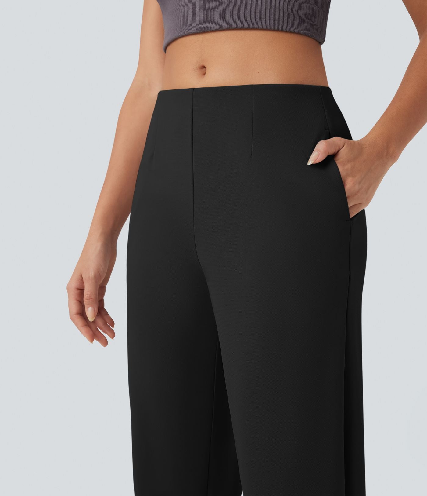 Pantalon tailleur fuselé Halara Flex™ crêpe taille mi-haute avec poches