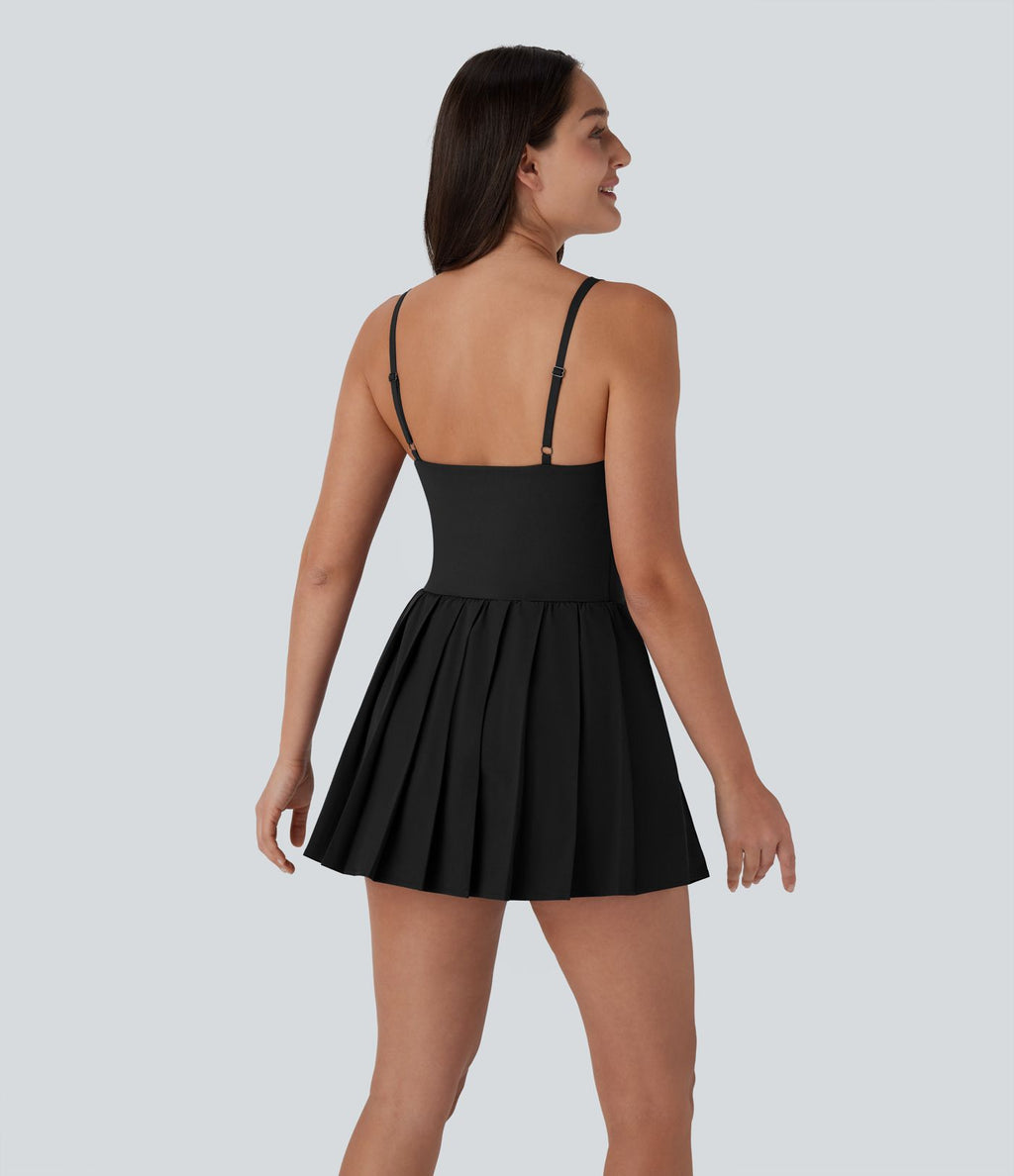 Breezeful™ Robe bain de soleil plissée à boucle ajustable 2-en-1 avec poche latérale séchage rapide micro-courte décontractée