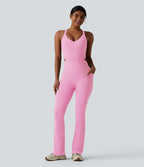 Combinaison bootcut d'entraînement gainante Halara UltraSculpt™ avec poches - Édition Easy Peasy