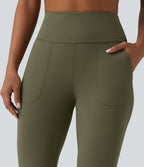 Pantalon yoga Halara UltraSculpt™ coupe corsaire effet ventre plat, taille haute, ourlet fendu avec poches