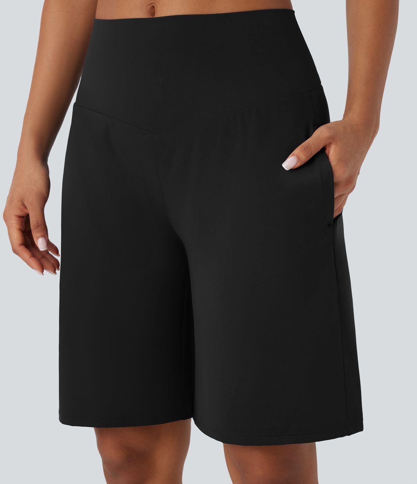 Bermuda SoftlyZero™ Airy de yoga taille haute avec poches multiples et effet frais InstantCool