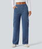 Halara Flex™ Taille Mi-Haute Multiples Poches Jambe Droite Jean Cargo Décontracté Extensible