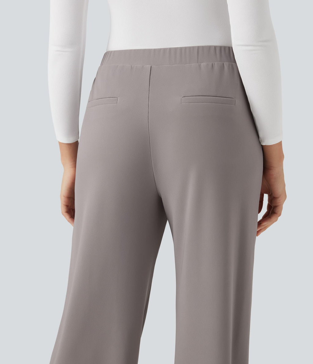 Pantalon tailleur baggy gaufré Halara Flex™ taille haute avec poches