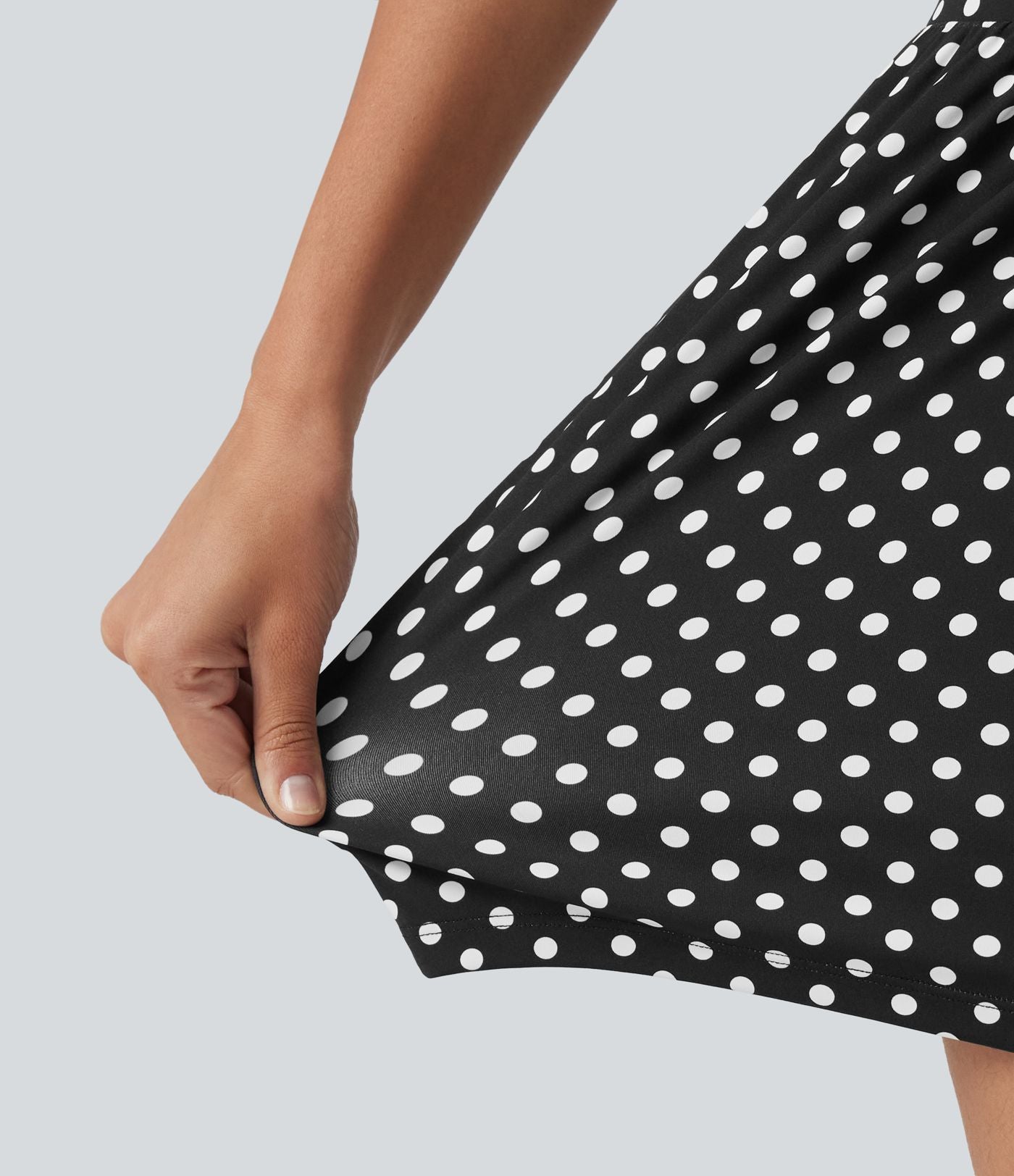 Short de yoga 2-en-1 taille haute 12,5 cm à pois avec poches