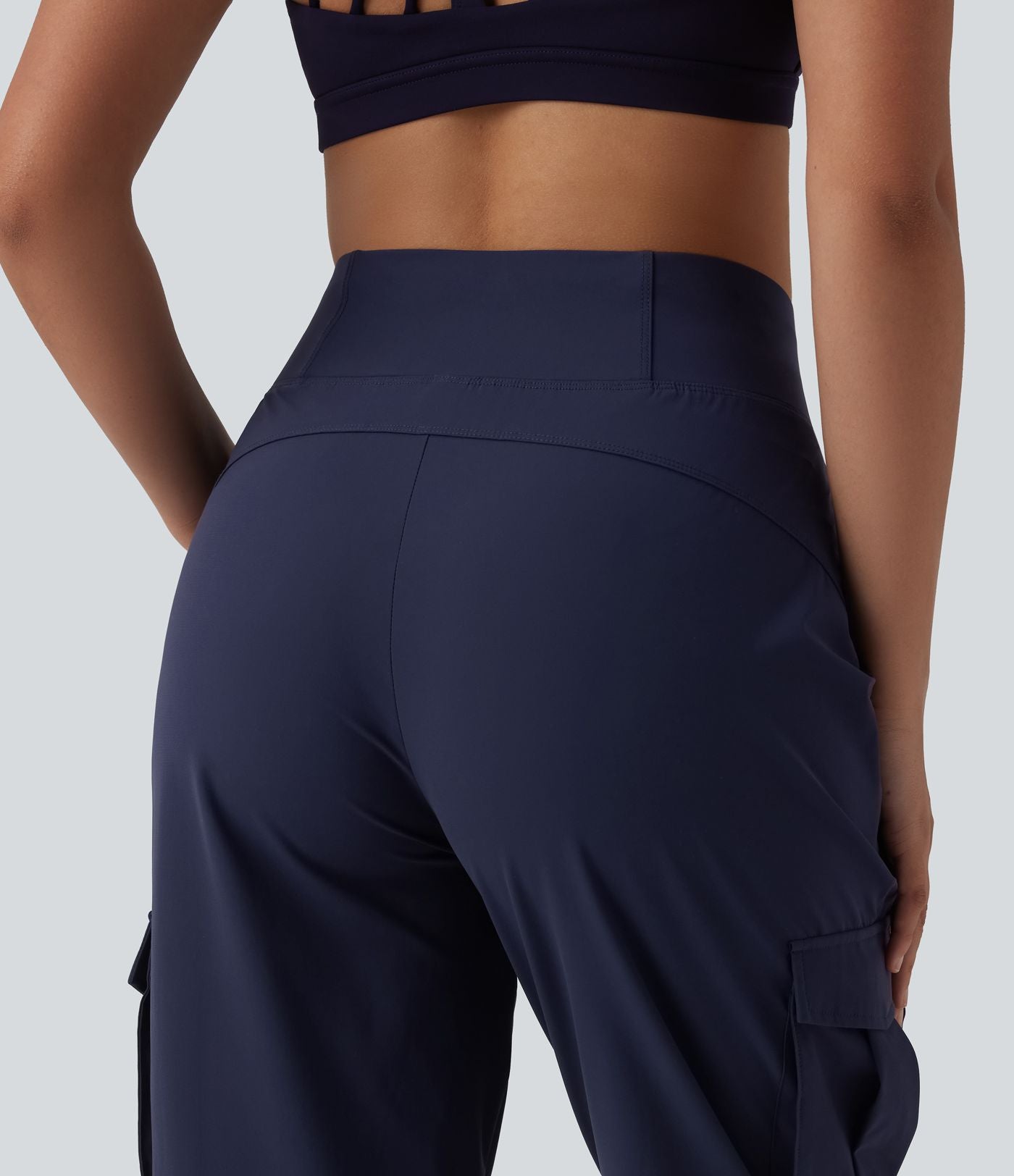 Jogging cargo décontracté à séchage rapide effet frais InstantCool taille haute avec cordon de serrage et poches, protection solaire UPF40+