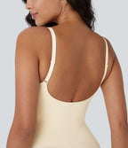 Body sculptant sans coutures à effet seconde peau, bretelles ajustables, dos nu, effet ventre plat et push-up fessier