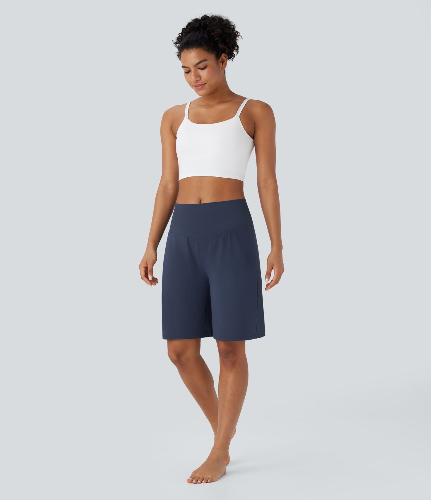 Bermuda SoftlyZero™ Airy de yoga taille haute avec poches multiples et effet frais InstantCool
