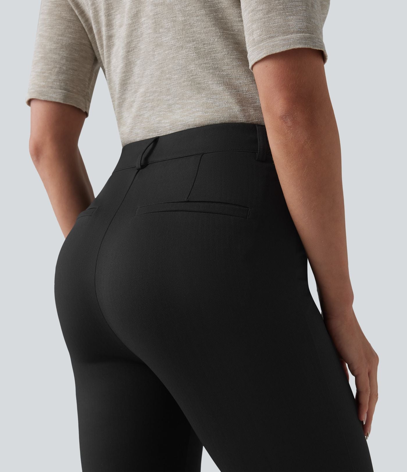 Halara Flex™ Pantalon tailleur bootcut taille haute à chevrons avec poches