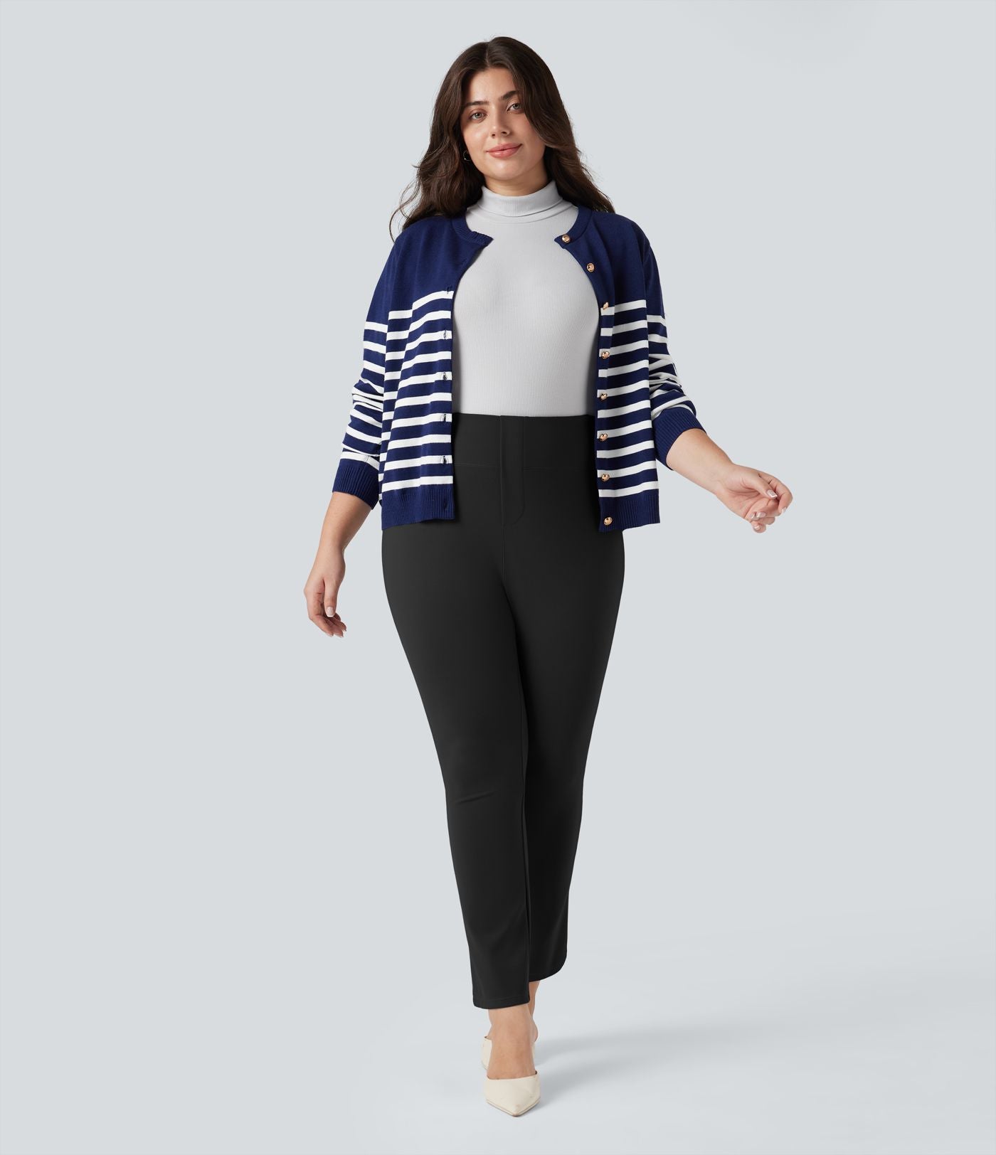 Pantalon tailleur fuselé taille haute grande taille Halara Flex™ avec poches