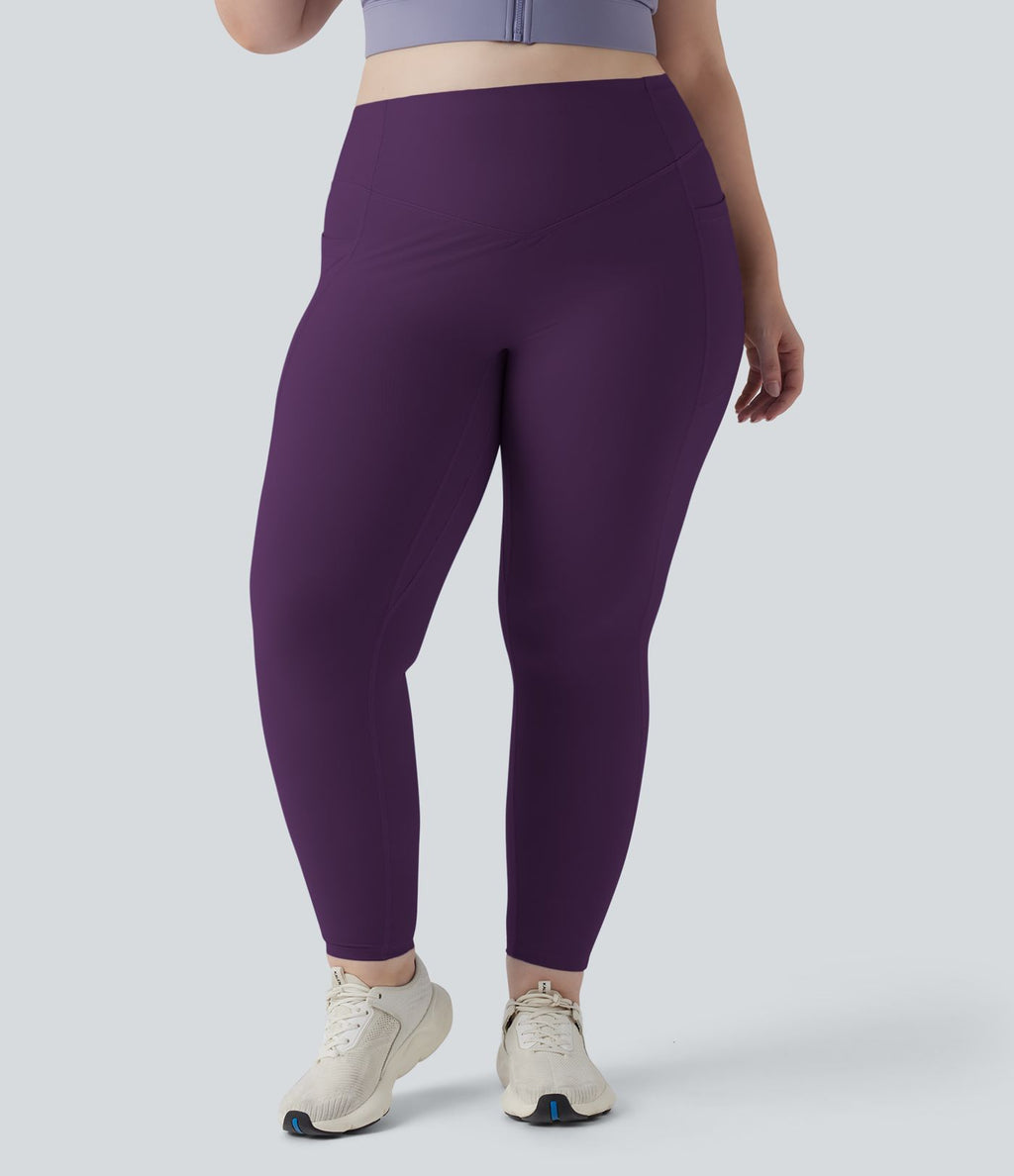 Legging d'entraînement gainant galbant taille haute grande taille avec effet scrunch et poches Halara UltraSculpt™