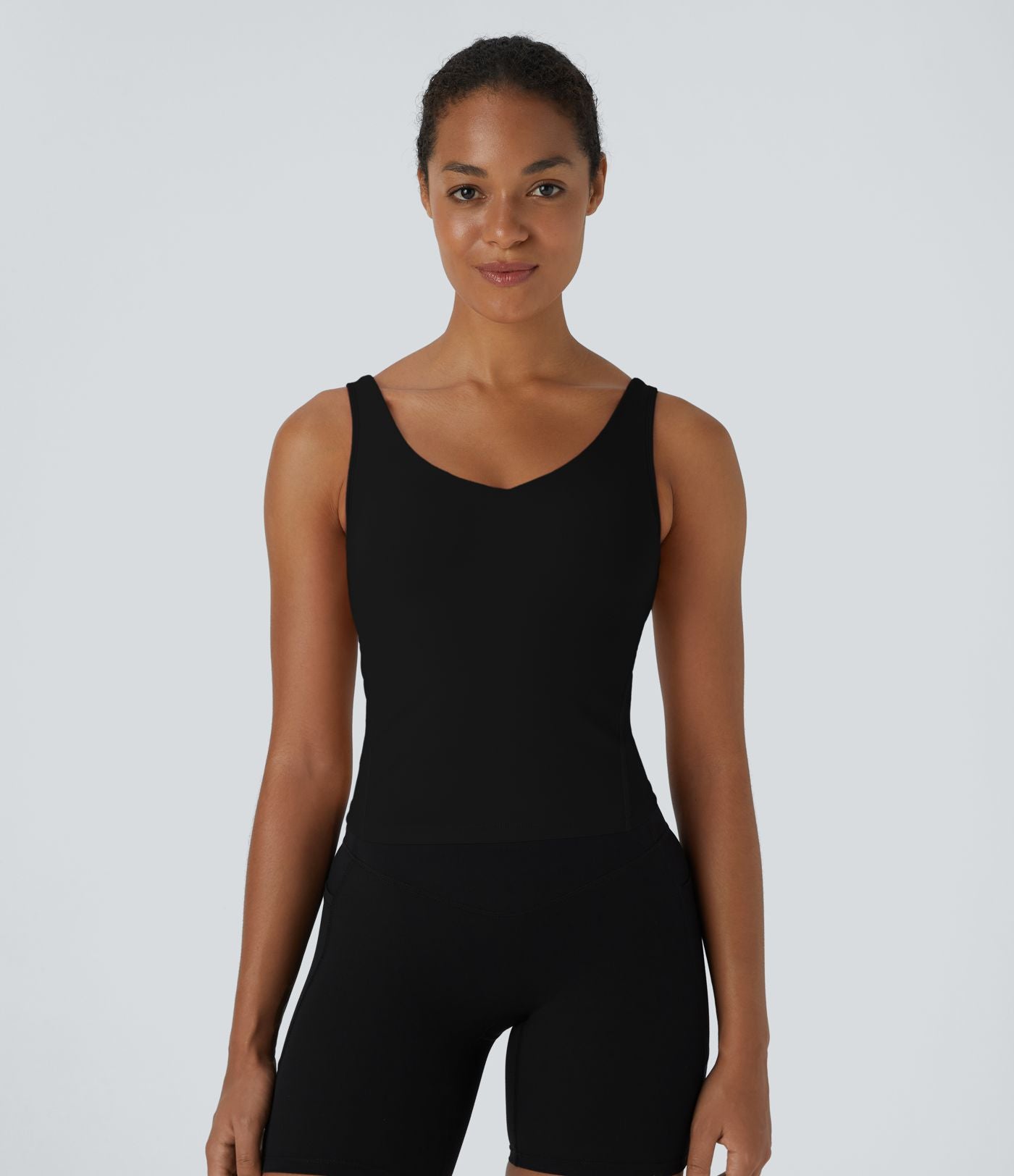 Softlyzero™ Plush Top Débardeur Uni Col en V Soutien-Gorge Intégré