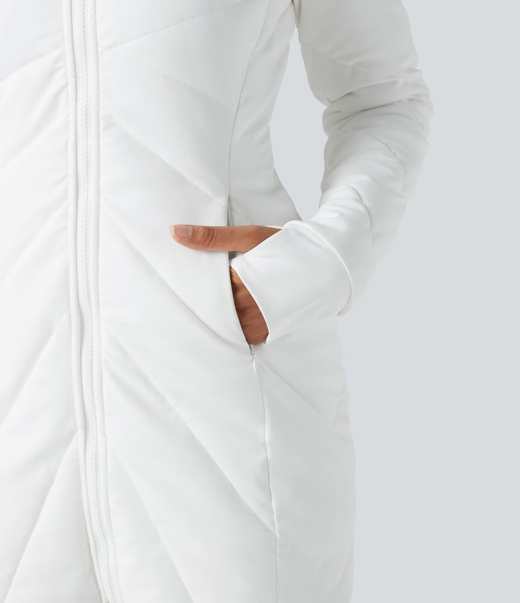 Doudoune PuffFlex col montant double zip avec passants pouces avec poches