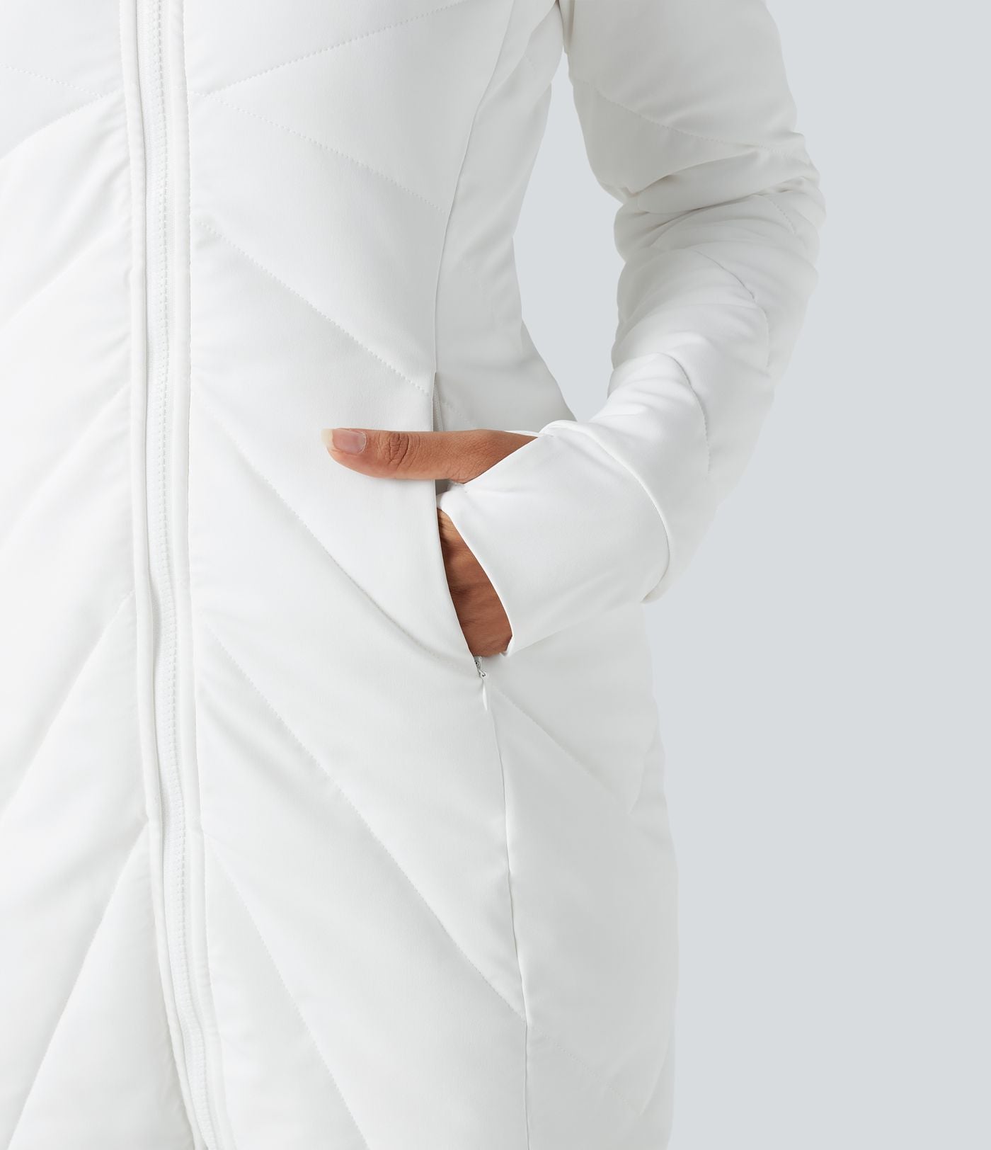 Doudoune PuffFlex col montant double zip avec passants pouces avec poches