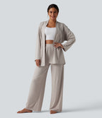Pantalon de détente ample taille haute
