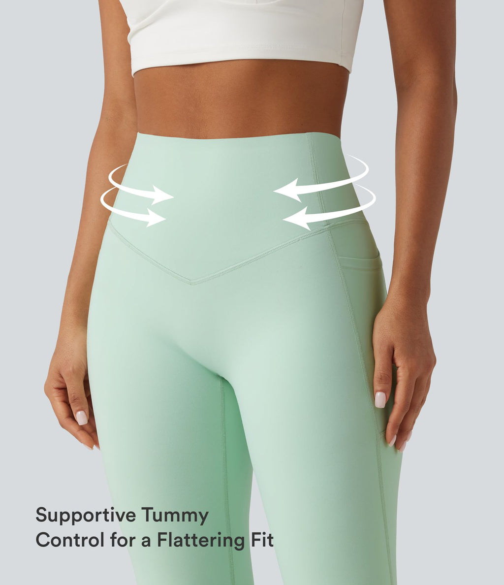 Legging yoga bootcut Halara UltraSculpt™ taille haute gainant avec poches