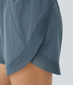 Short 12,5cm Running Fluide 2 en Taille Mi-Haut Cordon de Serrage Mesh Contrastant