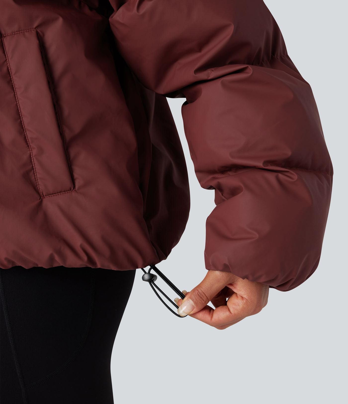 Doudoune casual oversize à col montant avec ourlet à cordon de serrage et poches