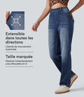 Jean droit taille haute Halara Flex™ délavé avec poches