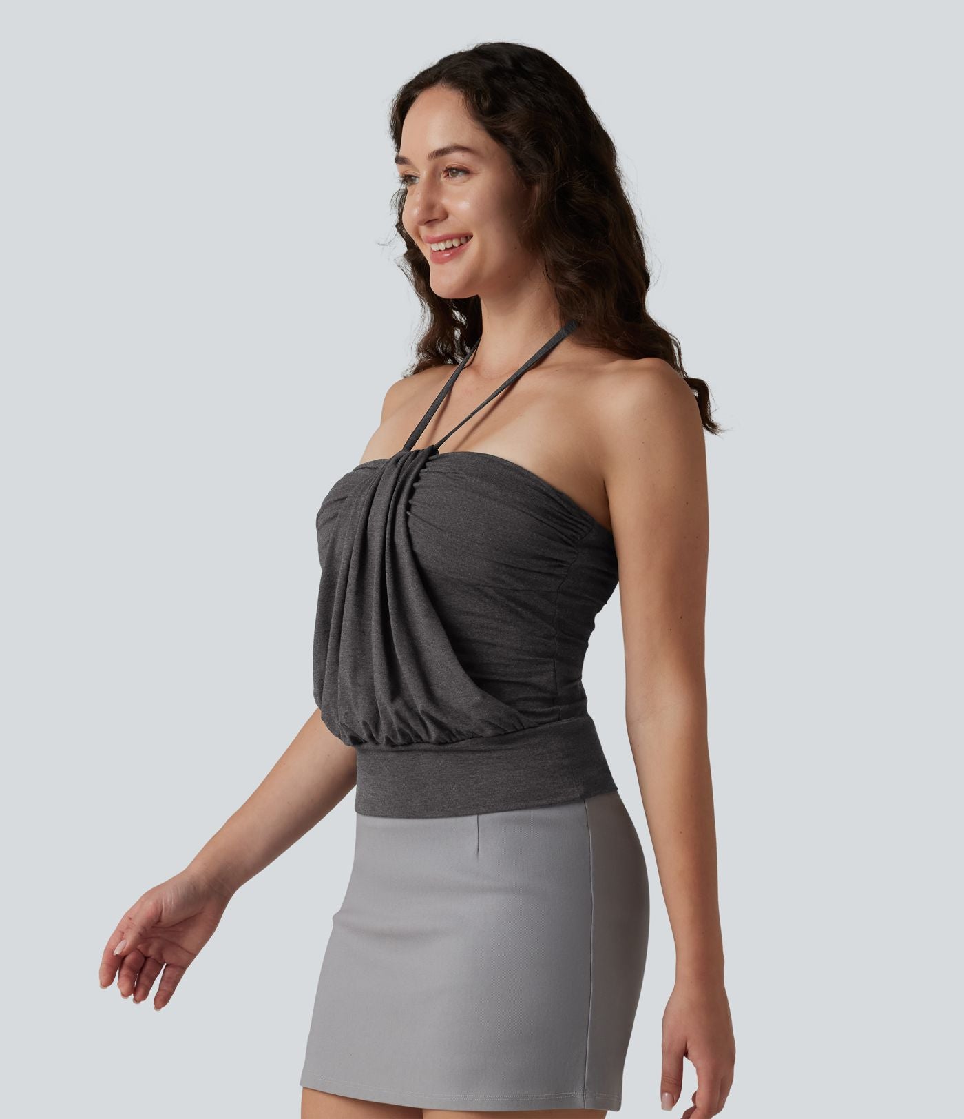 Débardeur casual dos nu à nouer avec soutien-gorge intégré
