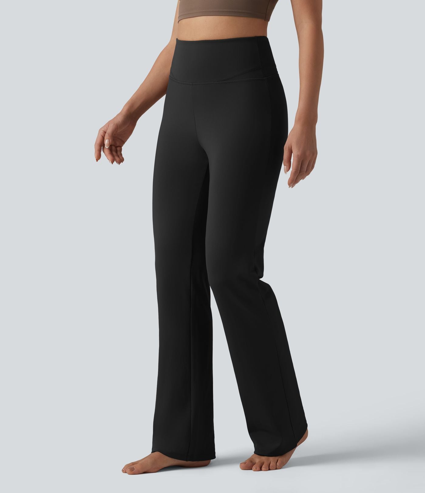 Pantalon de yoga gainant taille haute coupe droite