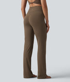 Pantalon de yoga gainant taille haute coupe droite