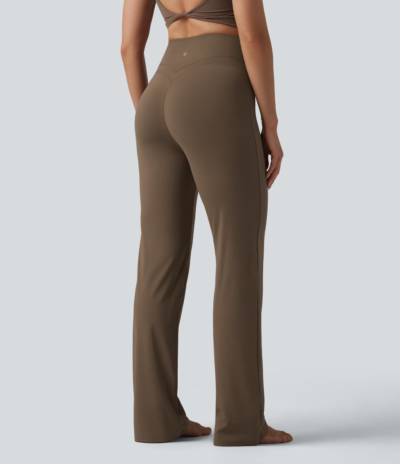 Pantalon de yoga gainant taille haute coupe droite