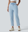 Pantalon de yoga fuselé SoftlyZero™ Airy taille haute effet frais InstantCool avec cordon de serrage, bords contrastants, ourlet arrondi et poches, protection solaire UPF50+