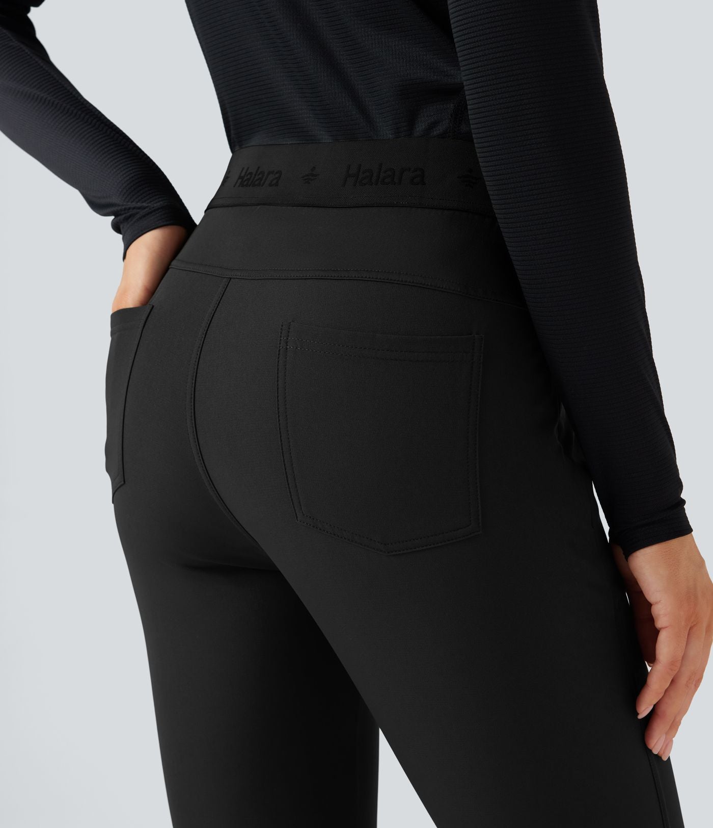 Pantalon de randonnée déperlant taille mi-haute avec poches zippées