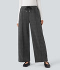Pantalon tailleur droit Halara Flex™ taille mi-haute à carreaux avec cordon et poches