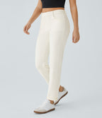 Jean 7/8 décontracté taille haute avec poches et jambe droite Halara Flex™