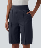 Short de golf séchage rapide taille haute avec poches 25 cm - Golf Tee - UPF40+