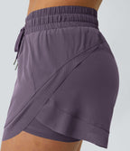 Shorts Running 7,5cm 2 en1 Taille Mi-Haute Cordon de Serrage Empiècement Mesh Contrastant