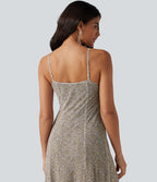 Robe nuisette longue fluide en tulle à pois pour demoiselle d'honneur et invitée de mariage