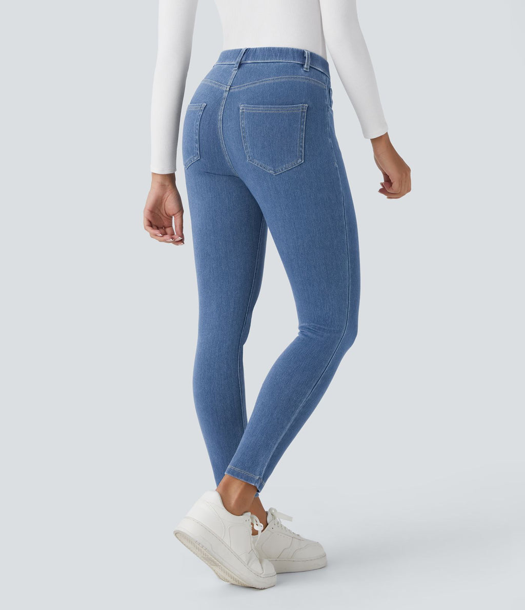 Leggings 7/8 de travail en denim taille haute avec poches Halara Flex™