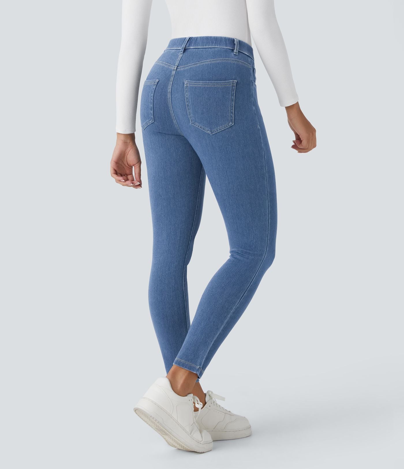 Leggings 7/8 de travail en denim taille haute avec poches Halara Flex™