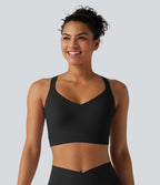 Haut brassière de sport Halara UltraSculpt™ maintien moyen col V, dos nu, bretelles croisées, coussinets amovibles, bonnets E à G