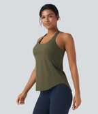 Débardeur running Halara UltraSculpt™ col rond dos croisé bonnets E-G