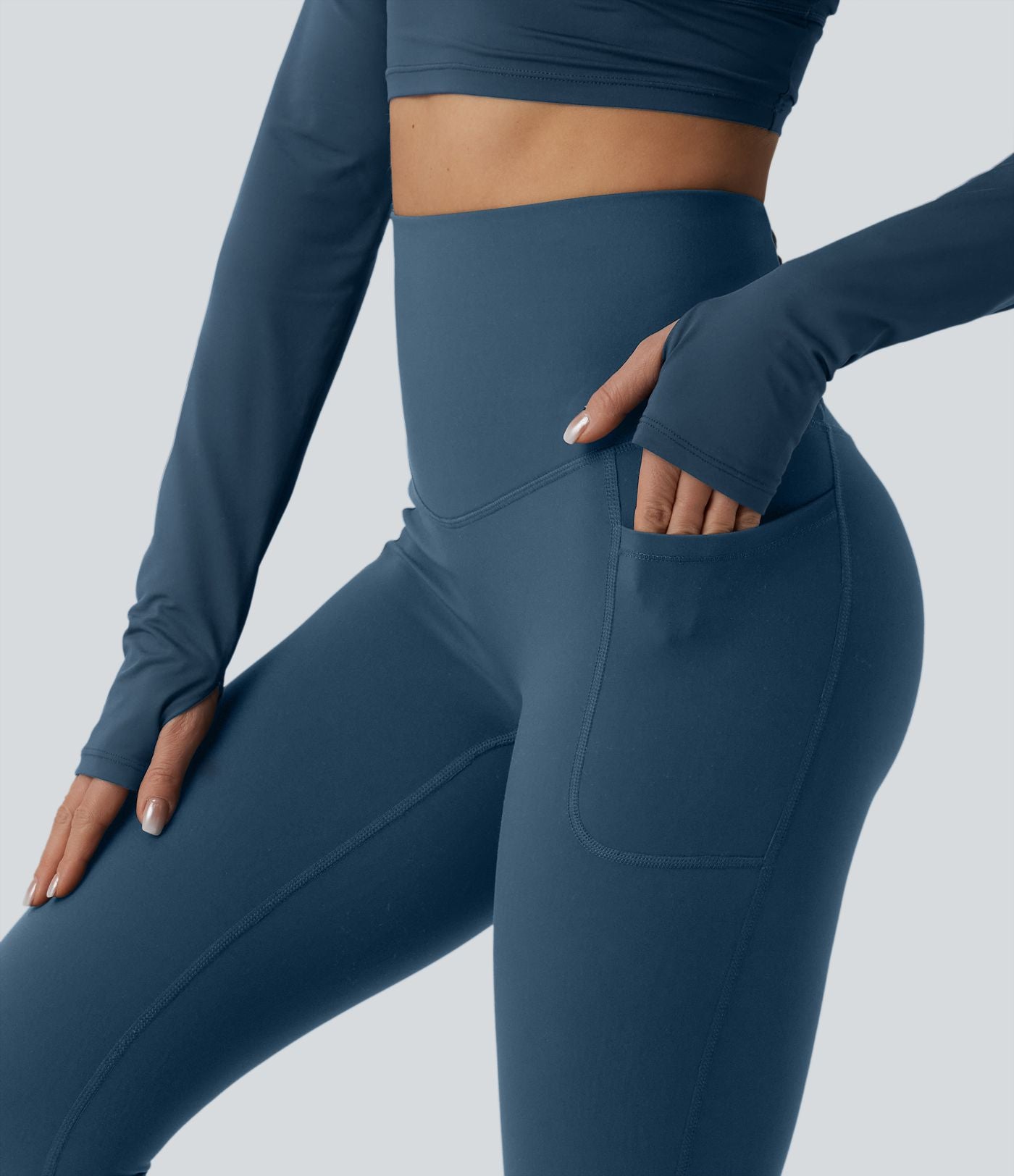Halara Ultrasculpt™ Legging de running gainant taille haute dos croisé avec poches
