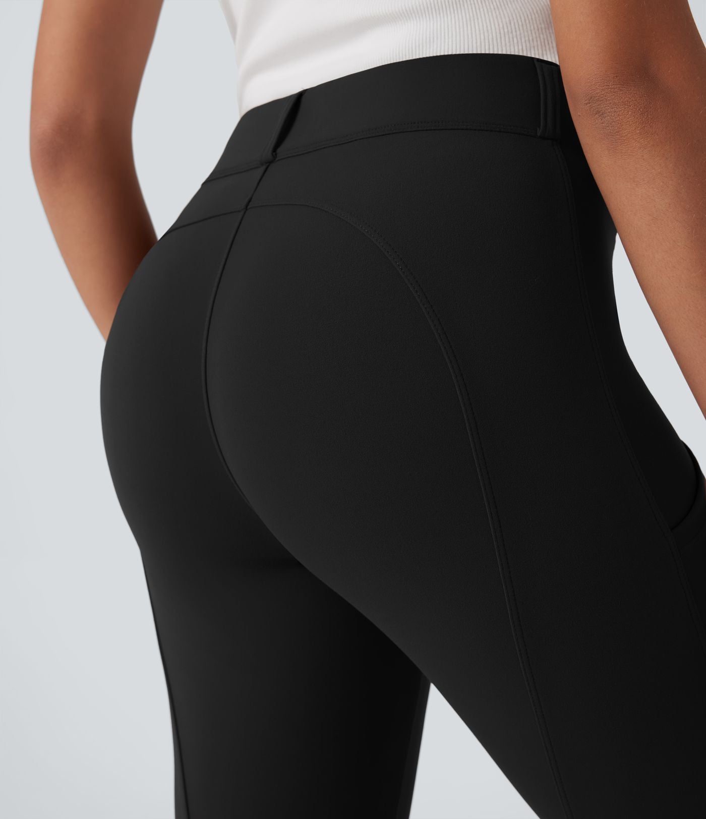 Pantalon ajusté taille haute effet daim contrastant DayStretch avec poches