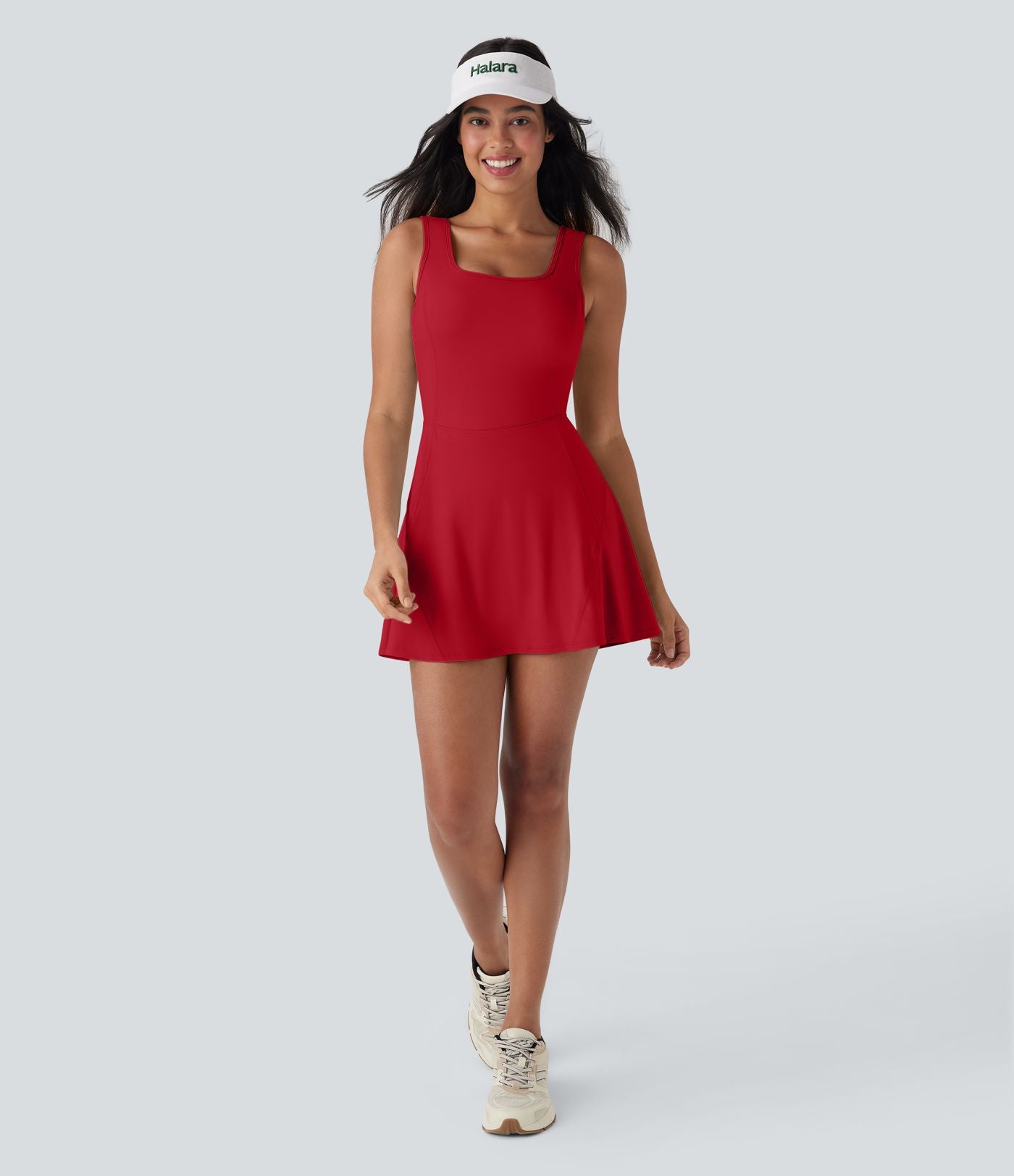 Robe SoftlyZero™ Airy de danse mini 2-en-1 dos nu, col U, bretelles croisées, poches latérales et effet frais InstantCool, accès facile Easy Peasy