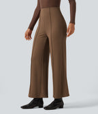 Pantalon large esprit bureau Halara Flex™ taille haute avec plis nervurés